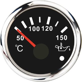 50 ~ 150 Celsius Graden Olie Temp Gauge Met Rode Backlight Motorfiets Boot Auto Olie Temperatuur Meter 9 ~ 32V zwart zilver