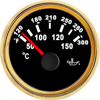 50-150 Celsius Olie Temperatuurmeter Voor Marine Boot Olie Temp Gauge Met Rode Backlight 52Mm Gauge Fit voor 9 ~ 32V Temperatuur Mete BG-50-150 Celsius