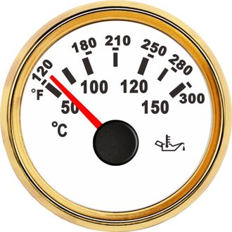 50-150 Celsius Olie Temperatuurmeter Voor Marine Boot Olie Temp Gauge Met Rode Backlight 52Mm Gauge Fit voor 9 ~ 32V Temperatuur Mete WG-50-150 Celsius