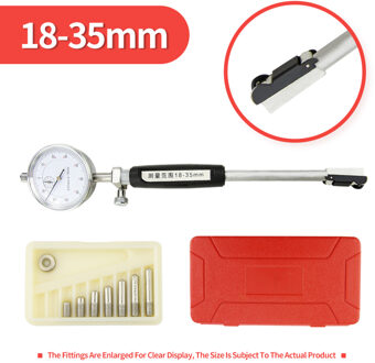 50-160Mm Boring Dial Bore Gauge Dial Indicator Binnendiameter Gauge Meten Staaf Sonde Accessoires Micrometer Meten 18-35mm rood Dial