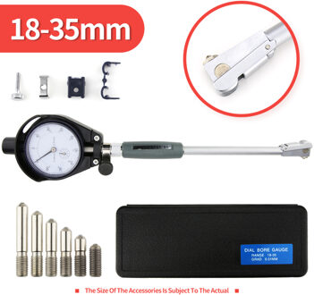 50-160Mm Boring Dial Bore Gauge Dial Indicator Binnendiameter Gauge Meten Staaf Sonde Accessoires Micrometer Meten 18-35mm zwart Dial
