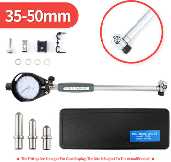 50-160Mm Boring Dial Bore Gauge Dial Indicator Binnendiameter Gauge Meten Staaf Sonde Accessoires Micrometer Meten 35-50mm zwart Dial