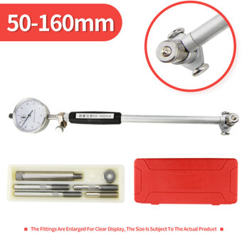 50-160Mm Boring Dial Bore Gauge Dial Indicator Binnendiameter Gauge Meten Staaf Sonde Accessoires Micrometer Meten 50-160mm rood Dial