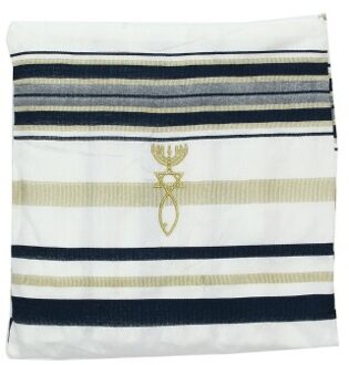 50*180Cm Tallit Gebed Shawl Polyester Talit Met Rits Zak Tallis Israëlische Bidden Sjaals Volwassen Voor Mannen Vrouwen sjaals En Wraps marine blauw