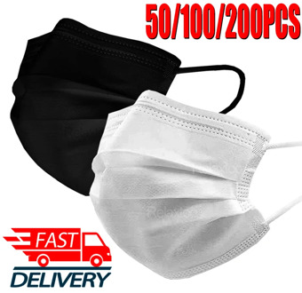 50-200 Pieces Protective Face Masks For Adult Anti-pollution Mouth Mask 3 layers Non-woven Mascarillas Dustproof Breathe Masque