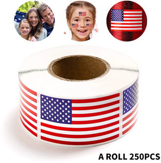 50-250 Pcs American Flag Stickers USA Patriotic Sticker For Notebooks Cards And Scrapbooking Office Stationery Sticker