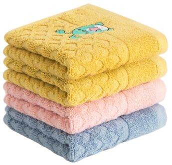 50*25Cm Gezicht Handdoek Handdoeken Zachte Cottonhigh Extreme Comfort Vierkante Effen Kleur Dot Kind Handdoek Badkamer geel