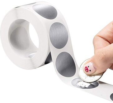 50-300 Stuks Ronde Rose Gold Scratch-Off Stickers 1Inch Scratch Off Labels Voor Diy Handleiding Label tape Hand Gemaakt Bekrast Streep QY508silvery-100stk