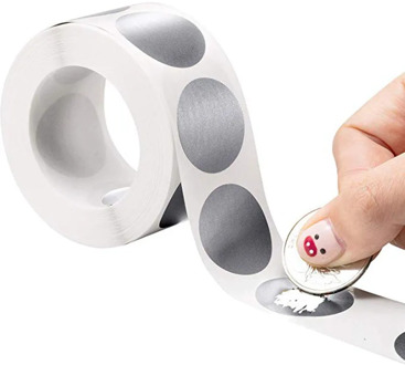 50-300pcs Silver Scratch Off Stickers Round Shape Labels sticker DIY handmade for game Scratch Sticker Labels stationery