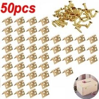 50*50 Stuks Scharnier 8*10Mm Accessoires Messing Voor Craft Deur Box Praktische