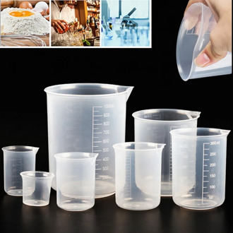 50/500/1000ml Measuring Cup Premium Clear Plastic Graduated Measuring Cup Transparent Pour Spout Without Handle Kitchen Baking