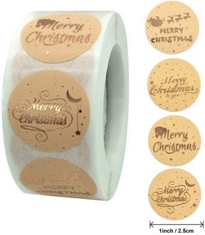 50-500pcs Merry Christmas Stickers Gold Stamping Christmas Label For Child Gift Decor Shop Product Packaging Stickers Label
