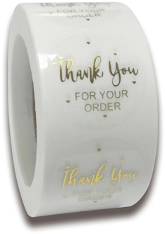 50-500pcs Round Gold Foil Thank You For Your Order Stickers 1 inch Wedding Pretty Gift Cards Envelope Sealing Label Stickers
