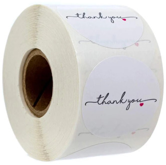 50-500pcs Round White paper label sticker thank you sticker scrapbook 1 inch wedding envelope seal handmade stationery sticker
