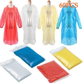 50/60/80/100Pcs Wegwerp Adult Emergency Waterdichte Regenjas Poncho Wandelen Camping Accessoires Outdoor regen Jas 60stk