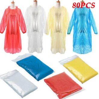 50/60/80/100Pcs Wegwerp Adult Emergency Waterdichte Regenjas Poncho Wandelen Camping Accessoires Outdoor regen Jas 80stk