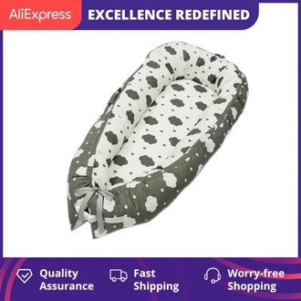 50*90cm Cotton Newborn Baby Bed Portable Travel Bed Washable Babynest Baby Crib Applicable to 0-18 Months Baby Bassinet Bumper