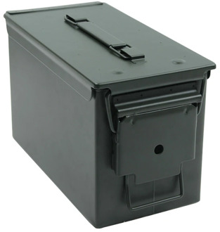 50 Cal Ammo Can Steel Ammo Box Military & Army Solid Tactical Waterproof Holder Box for Long-Term Bullet Valuables Storage