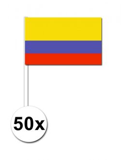 50 Colombiaanse zwaaivlaggetjes 12 x 24 cm