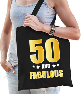 50 jaar verjaardag cadeau tasje - Legendary - zwart - gouden letters