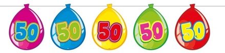50 Jaar verjaardag leeftijd versiering ballon slingers van 10 meter