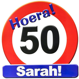 50 jaar verjaardag stopbord - Dia 50 cm - Leeftijd feestartikelen - Feestdecoratieborden Multikleur