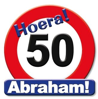 50 jaar verjaardag stopbord - Dia 50 cm - Leeftijd feestartikelen - Feestdecoratieborden Multikleur