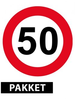 50 jaar versiering pakket - Feestpakketten Zwart