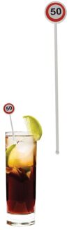 50 jaar versiering roerstokjes 12 stuks - Cocktailprikkers