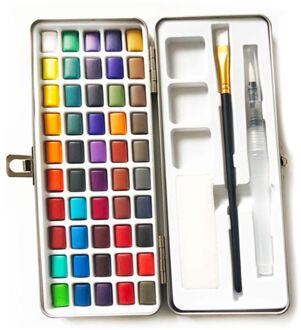 50 Kleuren Solid Aquarel Verf Pigment Set Draagbare Voor Beginner Tekening Art Y98A