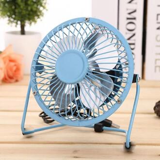 50% Korting 4 Inch Draagbare Usb Opgeladen Metalen Mute Tafel Koelventilator Home Office Luchtkoeler Blauw