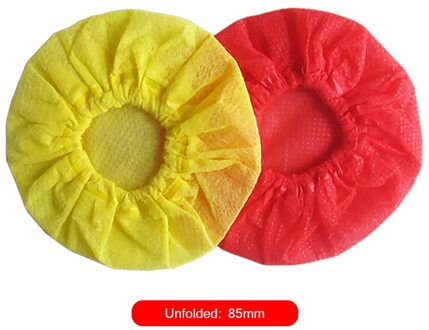 50 Paar Wegwerp Non-woven Microfoon Covers Praktische Multi-Functionele Duurzaam Draagbare Mic Beschermende Voorruit Cap geel