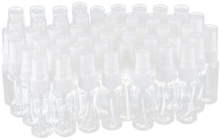 50-Pack Lege Clear Plastic Fine Mist Spray Flessen Met Microfiber Schoonmaakdoekje, 20Ml Hervulbare Container Perfect Voor Cleani