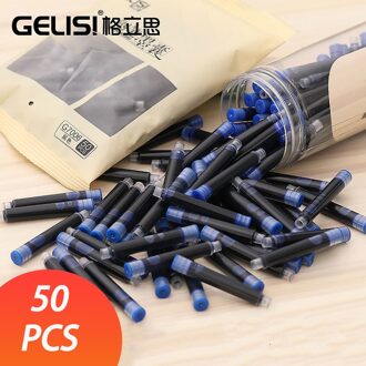 50 Pcs 3.4Mm Diameter Universele Vulpen Inkt Zak Blue Crystal Blauw Zwart Rood Uitwisbare Inkt Praktijk Student School levert blauw zak