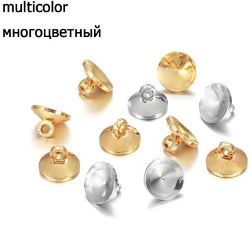 50 Pcs End Caps Kralen Hanger Connector Cap Bal Caps Fitting Ronde Kralen Hangers Diy Ketting Bevindingen Sieraden Accessoires veelkleurig / 8mm x50pcs