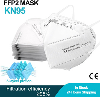 50 PCS FFP2 Mask KN95 Reusable Mouth Mask Filter 5 Layer Dustproof Anti-droplet Masque de protection Adult kn 95 face masks fpp2