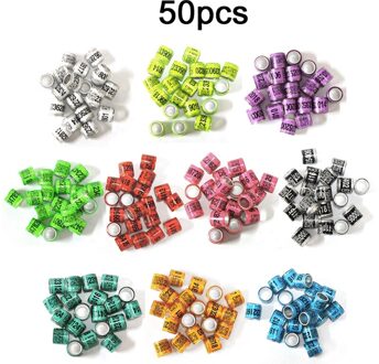 50 Pcs Gemengde Kleur Duif Bands Vogel Voet Ring Soorten Identificeren Training Ringen Huisdier