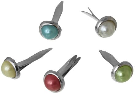 50 Pcs Gemengde Kleur Metal Brads Scrapbook Versiering Decoratie Diy Card Making Ornamenten 18x6.5mm