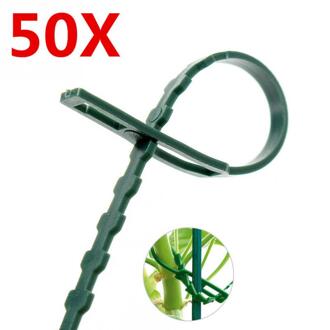 50 Pcs Herbruikbare Plant Wijnstokken Vaste Sjorren Haak Verstelbare Agrarische Kas Groente Tuin Plastic Kabelbinders 17.5X0.8 Cm