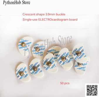 50 pcs Household Disposable ECG Electrode Pads Button Patch Crescent-shaped Electrode Pads Foam Cotton Physiotherapy Patch