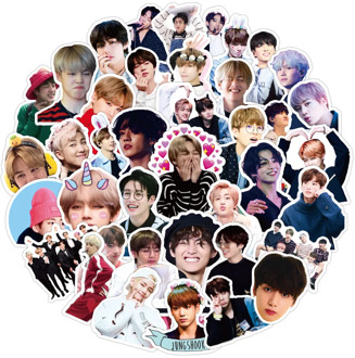50 Pcs Korean Kpop Star Boys JIMIN SUGA V JIN Waterproof Stickers for Luggage Laptop Fridge Bike Car DIY Idols Decals Fans Toys