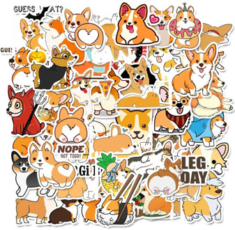 50 pcs/lot cute Cartoons Corgi Decorative Stationery PVC Waterproof Stickers Scrapbooking DIY Diary Album pet dog Stick Lable
