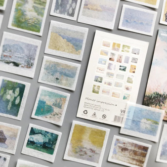50 pcs/lot monet impression Journal Decorative Stickers Scrapbooking Stick Label Diary Album painting stationery Stickers