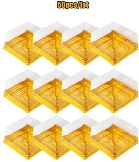 50 Pcs Mini Vierkante Maan Cake Container Bruiloft Gunst Dozen 50G Mooncake GD