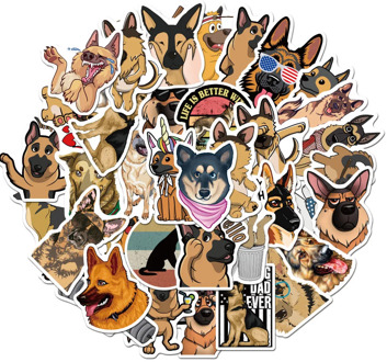 50 pcs/pack Sheepdog Waterproof Journal PVC Decorative Stickers Adhesive Stickers DIY Decoration Craft Scrapbooking Stickers