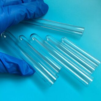 50 pcs/pack12x100mm Beste Prijs Transparante Laboratorium Clear Plastic Test Tubes Flesjes Met kurk School Lab Supplies