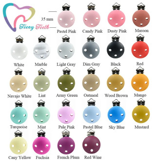 50 PCS Silicone Round Teether Pacifier Clips DIY Baby Pacifier Dummy Teething Soother Nursing Jewelry Toy Accessory Holder Clips