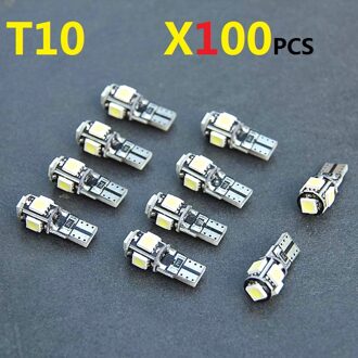 50 Pcs T10 W5W Led-lampen 5050 5 Smd 194 168 Canbus T10 Ledwhite Wedge Interieur Side Ontruiming Light Indicator reading Staart Lamp