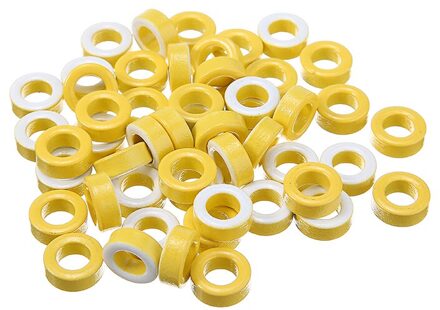 50 Pcs T50-26 Geel Wit Ring Ijzer Ferriet Toroid Cores 7.5 Mm Binnendiameter Voor Smoorspoelen