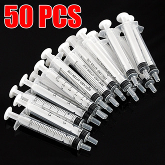50 PIECES/ Set 3ml plastic nutrient syringe hydroponic measure disposable sampler injector For Measuring Nutrient Hydroponics